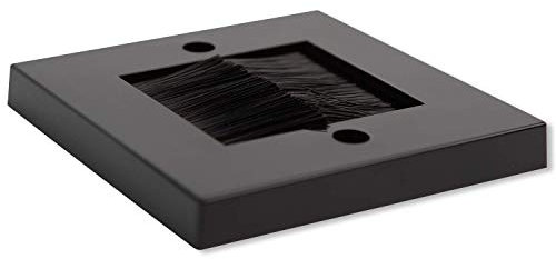 G-PLUG Cable Pass Through Wall Plate Faceplate with Brush – Black Single Gang Cover for HDMI, TV, Ethernet, Speaker Wires – Easy to Install, Clean Cable Management Solution