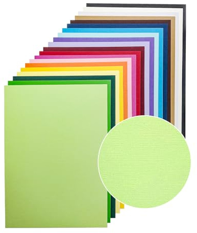 Lot de 60 feuilles de carton structuré - Format A4 - Multicolore - 230 g - 20 couleurs - Pour scrapbooking, fabrication de cartes, poinçonnage et autres loisirs créatifs en papier