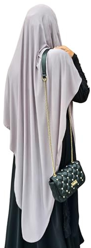 Yaqeen Jersey Khimar diamantslipad lång hijab för Muslimah en del huvudduk lycra bön klänning muslimska sjalar