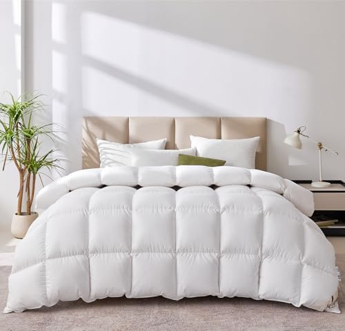 Homyrium Edredon Cama 180 de Plumón Nordico Cama 180 Relleno Nordico 3100 gr 260x240cm Edredón Invierno de Plumas 240x260cm Lavable, Transpirable, Extrasuave, Certificado Oeko-Tex y RDS