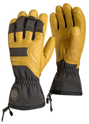 BLACK DIAMOND Men's Patrol Gloves Waterproof Cold Weather Leather Winter Gloves for Ski, Snowboard, Mountaineering, Work, Beeswax-npf, Medium