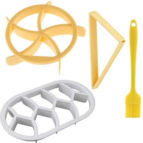 GNAUMORE Teiliges Teigpressen-Set,Brötchenstempel Brot Set,Semmeldrücker für Stempel,Brötchen Ausstecher Kunststoff Semmeldrücker,Semmelstempel Set,Brot Backen Zubehör Brotstempel