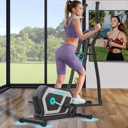 Elliptical Cross Trainer for Home Gym, 3 in 1 Cross Trainer with 16 Levels of Magnetic Resistance, App Compatible, LCD Display, Pulse Sensor, Device Holder, 130 KG Weight Capacity Cross Trainer