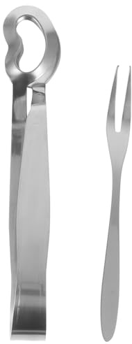 Alipis Pinze Per Lumache e Forchetta in Acciaio 202, Utensili Da Cucina Ergonomici Per Frutti Di Mare, Set Compatto Antiscottatura Per Lumache Al Forno Alla Francese