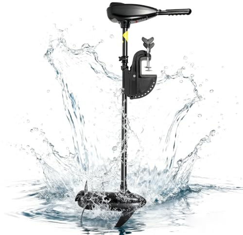 BAOCHADA 12V 80LBS 800W Aussenborder Elektromotor Bootsmotor mit 5 Vorwärtsgänge und 3 Rückwärtsgänge, Einstellbarer Winkel 1,2 Pferdestärken Aussenbordmotor Engine Motor Für Boote,Schlauchboote