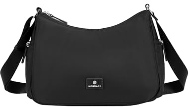 Nordace Siena Hobo Crossbody Bag - Secure RFID Blocking Pocket and Hidden Compartments for Travel Shoulder Bag, All Black, normal
