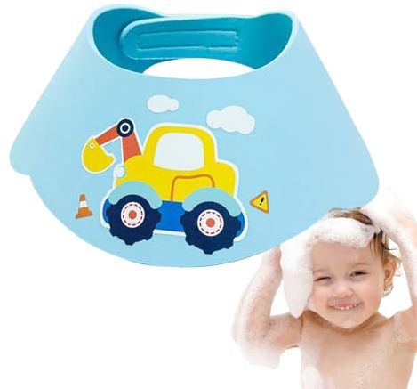 demaxiyad Protezione testa lavaggio capelli, copricapo doccia per bambino, copertura testa regolabile, protezione per occhi e orecchie, impermeabile, senza pianto per shampoo di sicurezza anziani