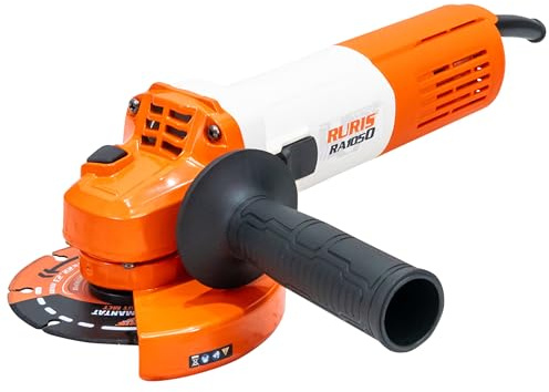RURIS Meuleuse d’angle électrique RA1050 1050W, disque 125 mm, 11000 tr/min, système Power Off, outil polyvalent pour coupe et meulage métal, béton, pierre, bois