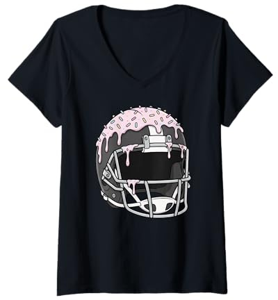 Donna Casco da Football Americano Sportivo con Spruzzi a Goccia per Ragazzi e Ragazze Maglietta con Collo a V