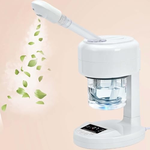 Vaporizzatore facciale portatile, ozono e nebbia calda, umidificatore da tavolo per spa viso, cura della pelle domestica, salone di bellezza professionale con ugello rotante a 360°