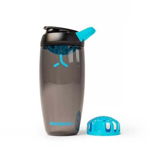 Promixx Pursuit Shaker Proteico – 760ml Miscelatore Silenzioso Snap-Fit per Frullati Senza Grumi – Ermetico Senza BPA Ecozen con Segni Misurazione Fitness – Nero