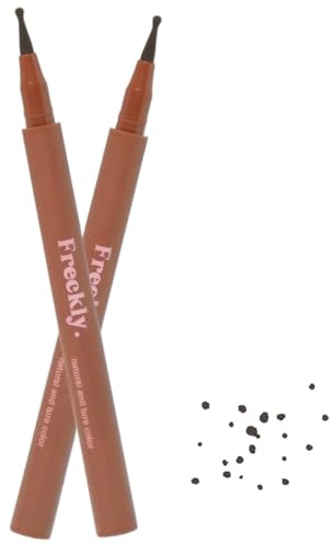 Bploar fräknare stift 2 stycken naturliga fläckpennor för enkla fräknar, hållbara och vattentäta sminkverktyg för en riktig fräknar-look (04#)