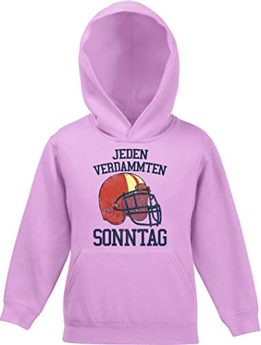 Shirtstreet American Football Gruppen Fan Kinder Hoodie Kapuzenpullover Mädchen Jungen Jeden verdammten Sonntag 2, Größe: 116,Rosa