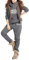BUOYDM Trainingsanzug für Damen, Jogginganzug, Jacke, Sweatshirt & Hose, Sport & Weste, 3-teilig, Sport, Outwear, grau, 48