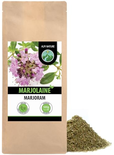 Alpi Nature Mejorana Seca 500g, Hierba de Mejorana Especia Frotada para Cocinar y Preparar Té