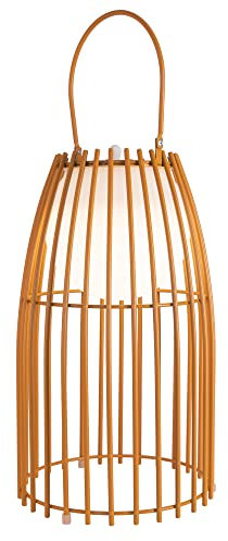 LUUK LIFESTYLE Moderne Outdoor Laterne mit hochwertiger Metallverstrebung, schlichtes Design, skandinavische Deko, Tischlampe, Gartenbeleuchtung, Terrassen Licht IP44, USB, Balkon Leuchte, Curry matt