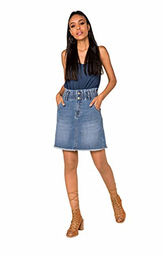 Nina Carter P165 - Gonna in jeans da donna, linea A, stile vintage, Blu (P165), XL