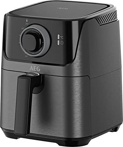 AEG AF5-1-4GB Heißluftfritteuse/Frittieren/Grillen/Braten/Backen/ohne/wenig Öl / 2,5 l Fassungsvermögen/spülmaschinenfest / 80-200 °C/programmierbar/schwarz