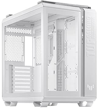 ASUS TUF Gaming GT502 White ATX Full Tower PC Case, Tempered Glass, Tool-Free Panel, Modular Design, ARGB Hub, 2- Way Graphic Card Mounting Orientation Compatible, 360mm and 280mm Radiator Compatible