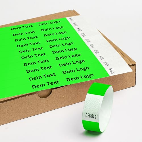 Bracelets Evenementiel avec Une Personnalisée 500pce 19x255 mm néon vert