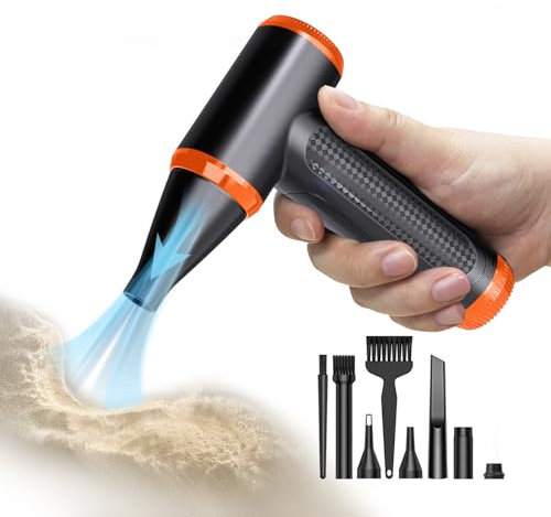 Elektrische Staubgebläse, Pejevir 150000RPM PC Reinigungsset, Handheld Schnurloser Luftstaub, Tragbare Druckluftkanne mit USB-Kabel und Reinigungsbürste für Computer Tastatur Auto Haustierhaus