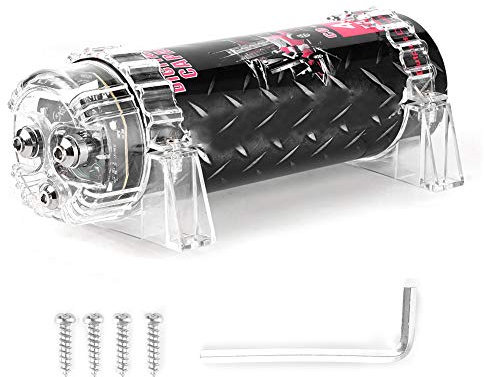 Miosugo Condensatori auto, condensatori di potenza a 4 filamenti, condensatori subwoofer, per sistemi musicali auto, indicatori di tensione LED, amplificatore audio auto