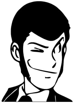 TLDSHOP® - Etichetta ADESIVA per AUTO e MOTO - Personaggi Manga e Anime serie LUPIN III - PVC Adesivo - Resistente per Esterno e Interno - Misura 10cm - Personaggio: (Arsenio Lupin III)
