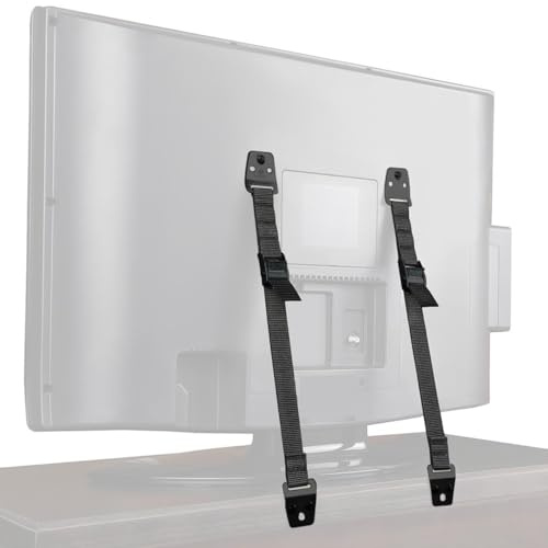 2 Correas para TV Muebles Seguridad Antivuelco, Anclaje Mueble Pared, Protect Correa Segura para TV a Prueba de Bebés con Tornillos de Distinto Tamaño, Correas Resistentes, Sin Piezas