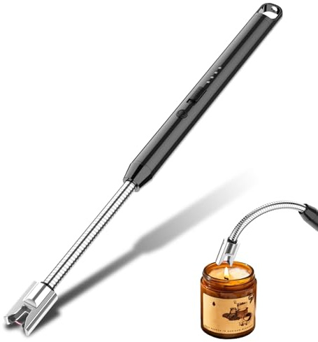 Accendino Elettrico GeeRic, Arco Elettrico Accendino Cucina Testa Rotante 360° USB Ricaricabile Blocco di Sicurezza Senza Fiamma Antivento Accendini ad Arco per Candele,BBQ,Caminetti,Campeggio