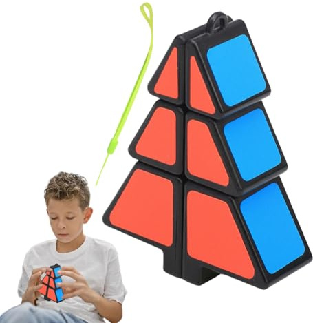 Cube Fidget - Cubo de velocidad en forma de árbol de 1x2x3, juguete de rompecabezas ultra liso, colgante creativo, llavero antiestrés | Divertido rompecabezas de decoración de árbol de pour y adul