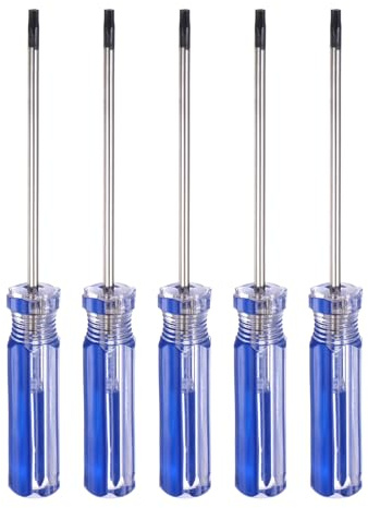 QUARKZMAN 5 Piezas Destornillador Torx Magnético 75 Mm Longitud T10 Acero Al Carbono Punta Estrella 6 Puntos Destornillador Con Mango Antideslizante Para Reparación Azul