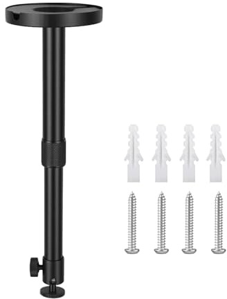 YiePhiot Ceiling Projector Mount Bracket, Mini Projector Ceiling Mount with 360° Rotation, 9-15 Length Adjustable and Compatible with Tmy, Auking, Epson, and Most Projectors (Black, 9-15)