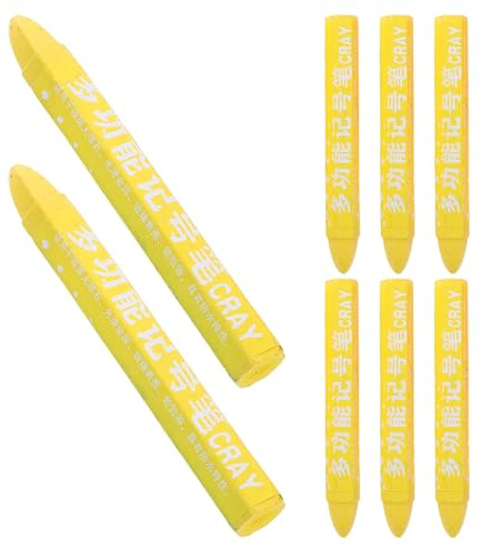 Hemobllo 8pcs Yellow Wax Tire Marker Pen for Car Rims Water-resistant and Grease Resistant Features, Precise Application and Comfortable Grip for Automotive Workshop Use
