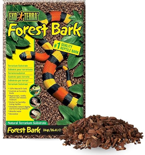 Exo Terra Forest Bark, Terrarium Substrat aus Tannenrinde, ideal für feuchtigkeitsliebende Reptilien, Amphibien und Wirbellose, 4,4L