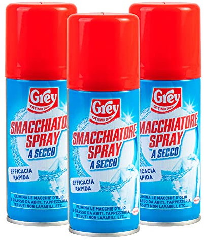 Smacchiatore a Secco Bucato e Tessuti K2r, Elimina Macchie di Olio e Grasso, Smacchia Tappeti Tappezzeria Sedili Auto e Tessuti non Lavabili - Confezione da 3 Flaconi da 100ml
