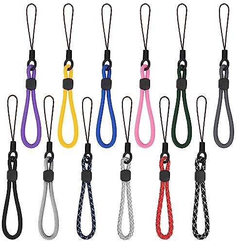 simarro 12St. Finger-Lanyard Kleiner Handgelenkriemen, Verstellbare Nylon Finger Handgelenk Hals Lanyards Anti-Verlust Handgelenk Riemen Handschlaufe für Telefon Kamera Schlüssel