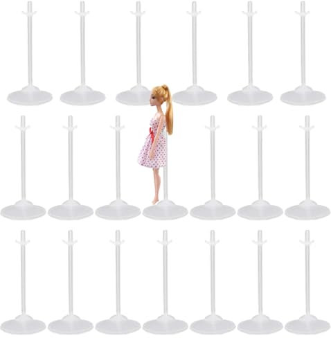 Floatdream 20 Stücke Transparenter Puppenständer, Puppenständer aus Kunststoff , Verstellbar Puppenständer, Geeignet FüR Schaufenster Puppen ZubehöR(Transparent)