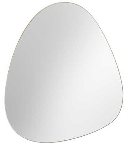 Riess Ambiente Moderner Wandspiegel Noemi 70cm Natur Eiche Massivholz Handmade asymmetrisches Design Spiegel mit Rahmen Badezimmer Flur einfache Montage