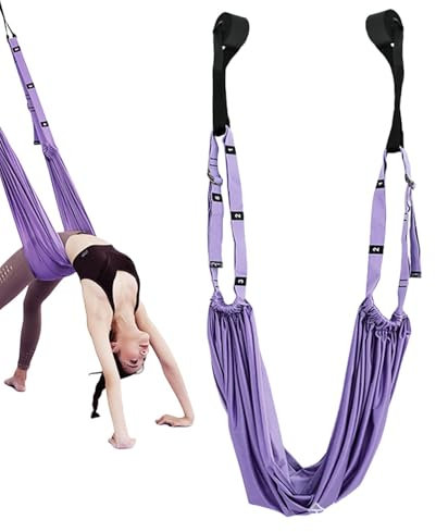 Correa de estiramiento para yoga y fitness - Cuerda de yoga aérea para dolor de espalda | Correa elástica para cintura, espalda y piernas, hamaca, columpio, correa elástica para gimnasia, danza aérea