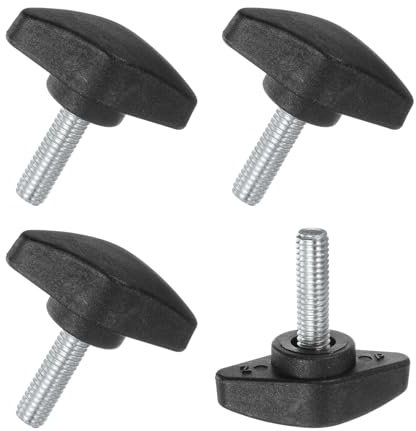 M METERXITY 4 Pcs Vis à Oreilles, M6x20mm Boutons à Ailettes en T, Bouton de Serrage à Poignées en T en Plastiqueb pour Travail du Bois/Machines, Vis à Oreilles à Filetage de Serrage [Noir]