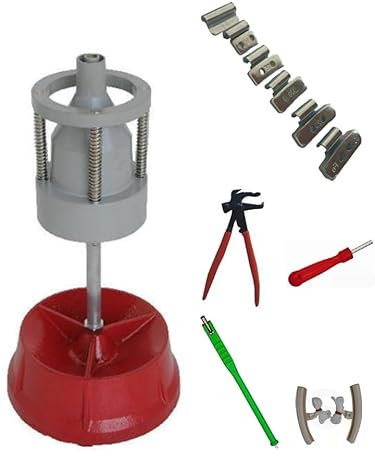 Equilibreuse de Roue Manuelle + 150 Masses à Frapper Jante Alu 5-30g + Tire Valve + Démonte Obus + Pince + 2 Protèges Jante