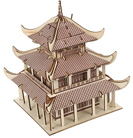 UPKOCH 1 Satz 3D-Puzzle Bauen Webstuhl kleine Tieraufkleber Film Rand Unterlage Puzzle rätselbuch laubsägen für Home Dekoration bürodeko 3D-Rätsel Baumodell aus Holz