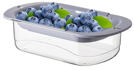 Berriphonia Double Layer Discharge Basket, Retractable Drain Basket, Double Layer Pull-Out Sink Washbasin, Kitchen Winner Colander for Laundry Vegetables and Fruits