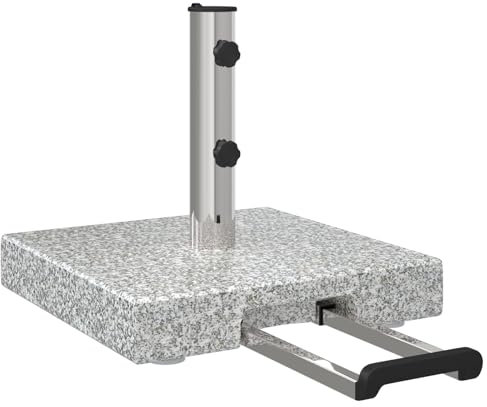vidaXL Markisenständer mit Rollen Grau Granit 29 kg Quadratisch