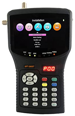 ZKLGS Satfinder, Cercatore satellitare Combinato Portatile da 4,3 Ricevitore DVB-S2+T2+C 265ST+ Monitor CCTV DVB-S/S2 MP4 Hevc(H.265) AVS/AVS+(265ST)