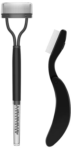 Peine para pestañas, 2 cepillos para pestañas, separador de pestañas de doble cabeza y separador de pestañas curvadas, peine para pestañas de acero inoxidable, cepillo para cejas, aplicador para rímel