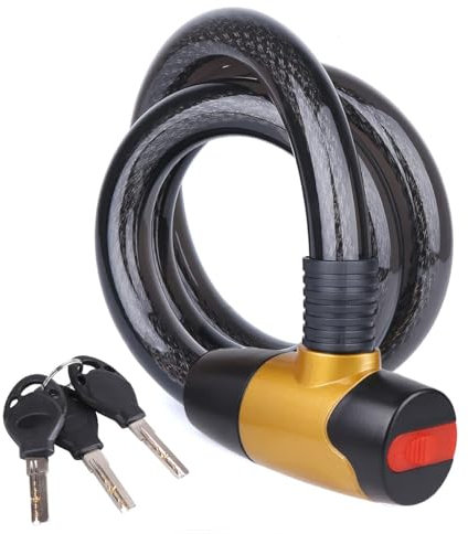 Antifurto Moto, Lucchetto Cavo Per Bicicletta Con 3 Chiavi, per Triciclo, Moto, Scooter, Elettrico, 120CM(Dimensioni: 1,2 m Lunghezza x23 mm Dia/Peso: 0.9 kg)
