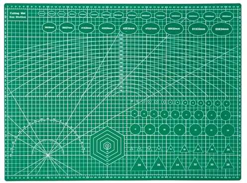 QILZO® Tabla de Corte A2 60x45cm Doble Cara Plancha de Corte 3 capas para Costura y Manualidades Base de Corte para Patchwork Cutting Mat, Base de Corte Grande, Color Verde
