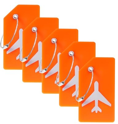 Gostwo 5 Pack Silicone Luggage Tags for Suitcases, Plane Travel Essentials