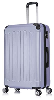 Flexot® Flex-2045 Koffer (16 Farben zur Auswahl) Zwillingsrollen Reisekoffer Trolley Hartschale (XL, Flieder)